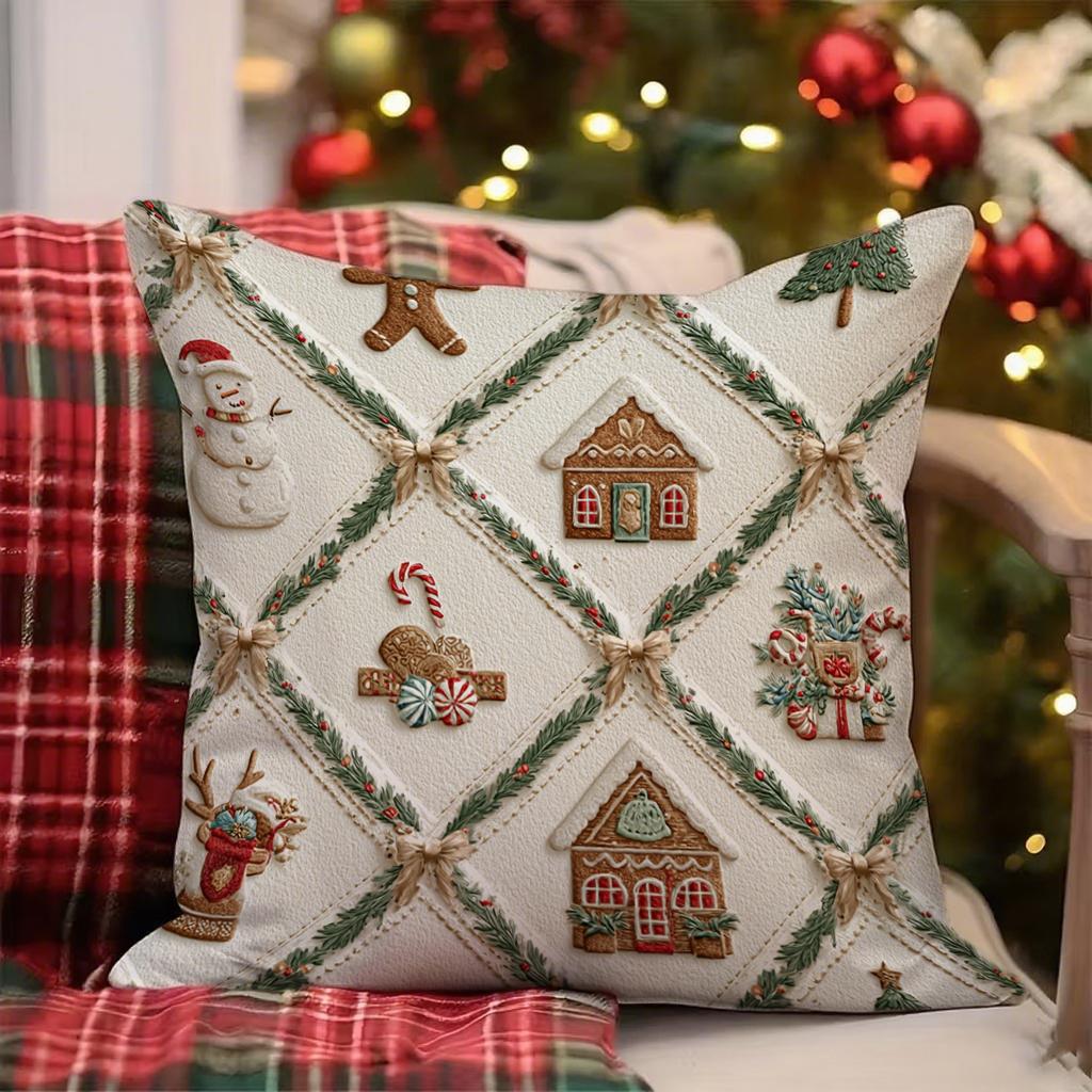 Festive Floral & Christmas Pattern Pillowcasesuitable For Sofa Car Bedroom Decorative Cushion Cover Pillow Cover