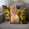 Vikama Sacred Buddha Print Pillowcase, Soft Washable Decorative Pillow Cover, Perfect For Study, Bedroom, And Living Room Decor