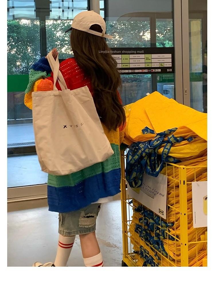 Unisex High-End Knitted Rainbow Cardigan with Zipper