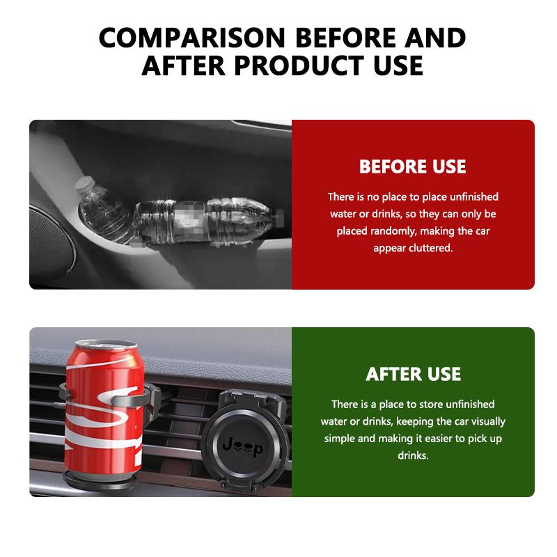 APK6  Universal Car Air Outlet Folding Storage Drink Coffee Cup Holder For Jeep Grand Cherokee Patriot Renegade Compass Wrangler