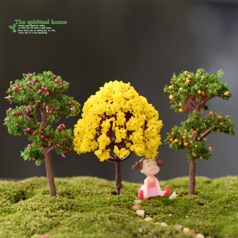 Mini Cherry Blossom Bonsai: Artificial Green Plant Decoration for Micro Landscapes.
