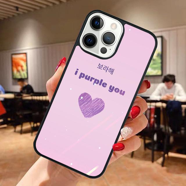 Cute Korean Saranghae I love you Phone Case For iPhone 17 Air 14 15 16 13 12 Max Cover For Apple 11 Pro Max Plus Coque