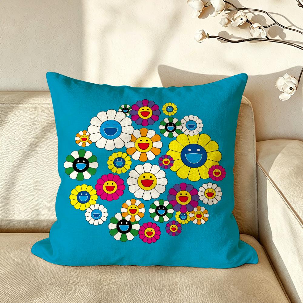Artist MMurakami TTakashi Cushion Cover Pillow Case Antidustmite Pillowcase Silky Short Plush Sofa Cushion Cover Hot