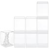 1set 8pcs PS Plastic Action Figure Display Cases Rectangle Clear 7.7x6.5x10.8cm