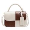 Niche Design Contrasting Color Splicing Portable Small Square Bag 2025 Winter New Texture Messenger Bag Fashionable Shoulder Bag Bag