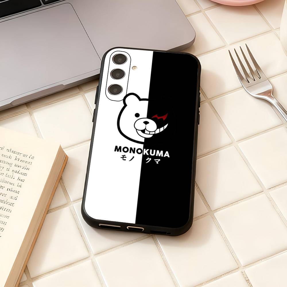 Kumamon Danganronpa Monokuma Luxury Black Phone Case For Samsung Galaxy S23 S24 S25 Ultra S22 Plus S21