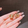 Stylish Geometric Interlockings Earrings Modern Fashion Designs Portable Sturdy Alloy Comfortable for Trendy Women