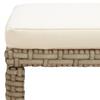 Garden Stool Set 2 Pieces with Seat Cushions Poly Rattan Beige