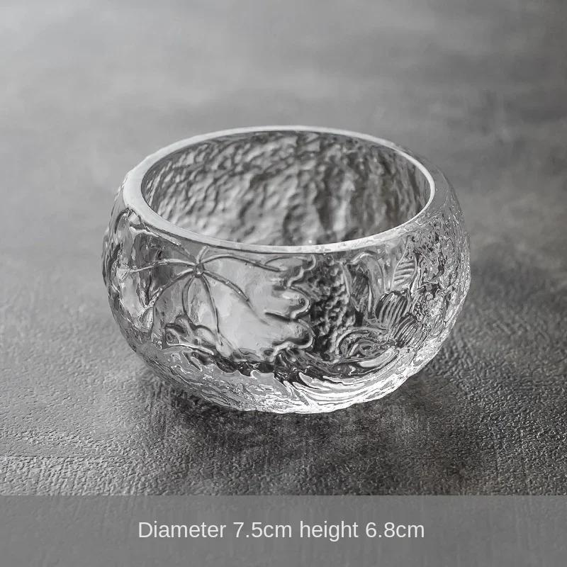 Japanischer Stil Gefrorenes Brennglas Kristallglas Meistertasse Teetasse Einzelne Teetasse Kung Fu Kleine Teeschale
