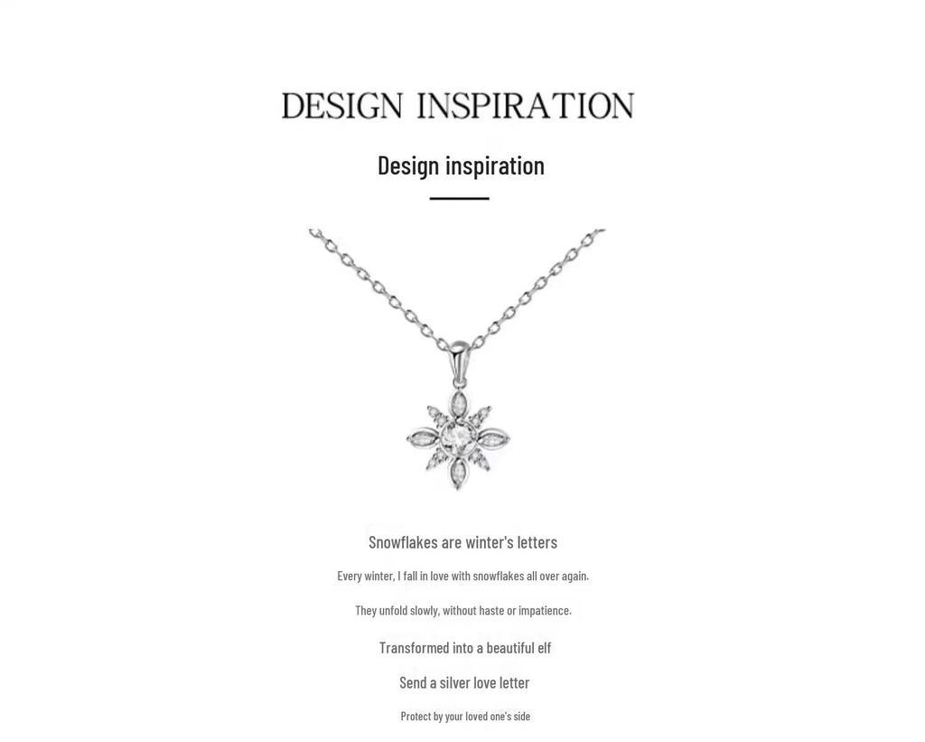 S925 Sterling Silver Snowflake Zircon Necklace - Fashionable Romantic Clavicle Chain 2025
