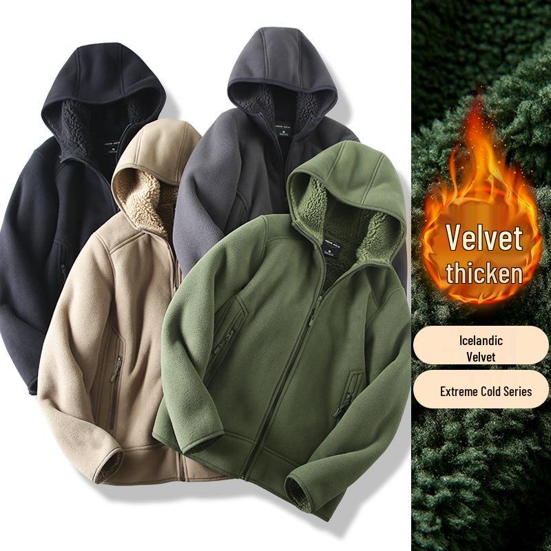 Herren verdickte Kapuzen-Fleece-Winterjacke - Warm & Lässig für Herbst/Winter