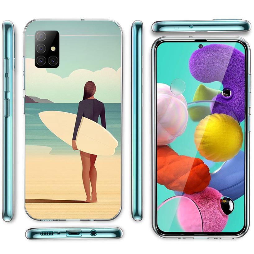 Surf Board Aesthetic Phone Case For Samsung Galaxy A52 A32 A22 A12 A02S A50S A30S A51 A31 AA71 Note 20 Ultra 10 S10 Plus Galaxy
