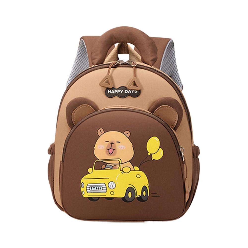Cute Cartoon Capybara Backpack Multi-Pockets Large Capacity Children Student Backpack With Widen Straps Lightweight Backpack
