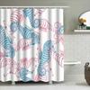 Ozeanisches Seepferdchen Badevorhang Rosa Blau Gemustert Duschvorhang für Badezimmerdekorationen