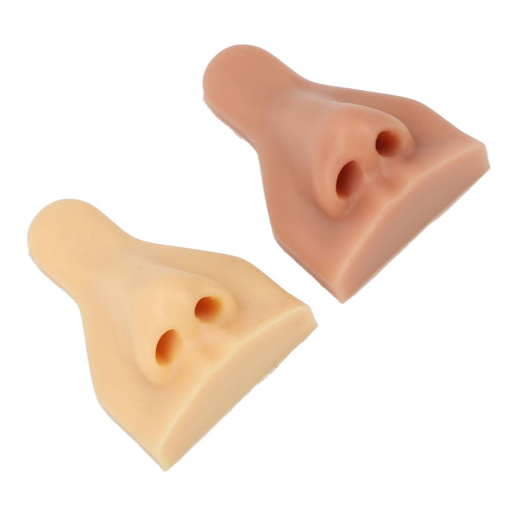 2pcs 3D Nose Model High Simulation Soft Silicone Nose Model for Practicing Suture Jewelry Display
