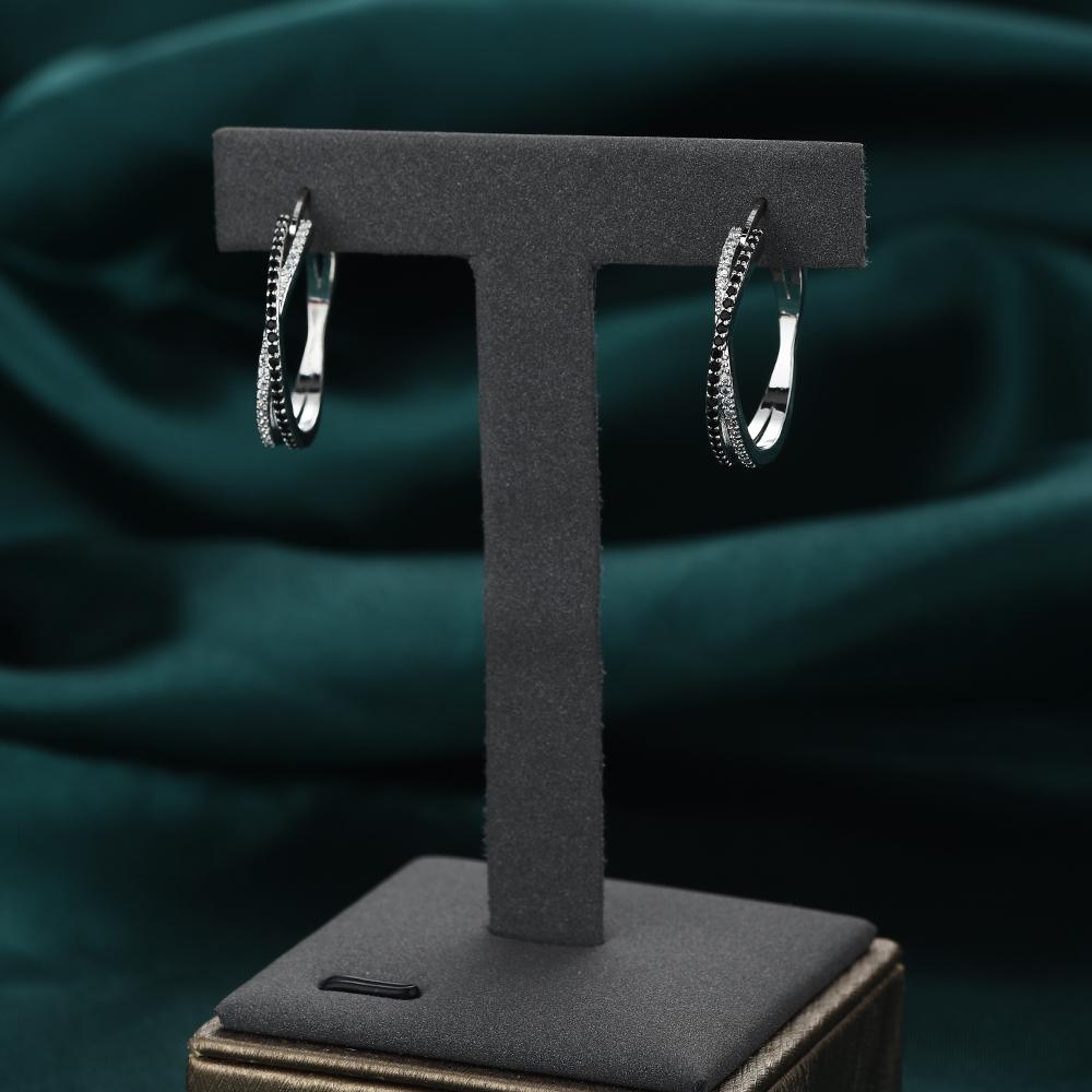 Black Awn Fashion Classic Hoop Earrings Cross Earrings