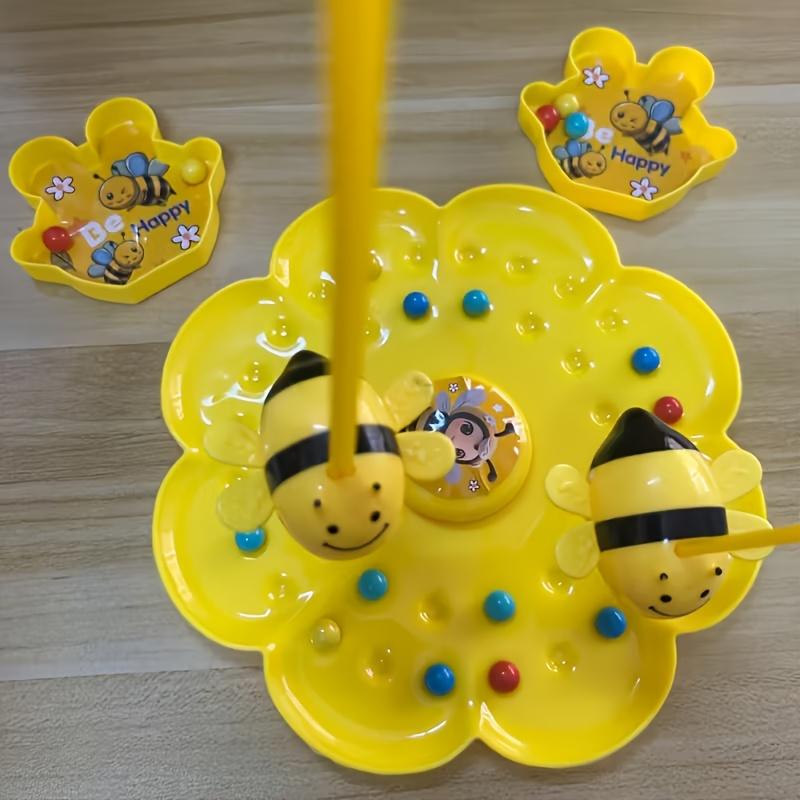 Magnetic Bee and Sugar Bean Picking Toy,Parent-Child Interactive Learning Game,Includes Bees,Ladybugs,and Colorful Beads,Educational Magnetic Activity