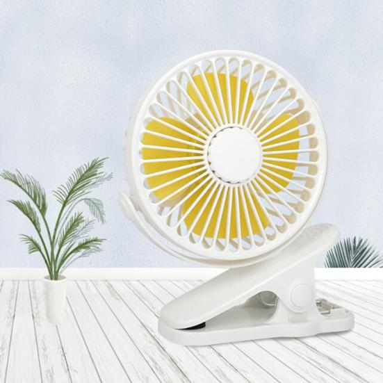 Desktop Fan Clip Type USB Powered/Rechargeable 360 Degree Rotatable Small 3 Speeds Low Noise Large Airflow Mini Fan Home Supplies