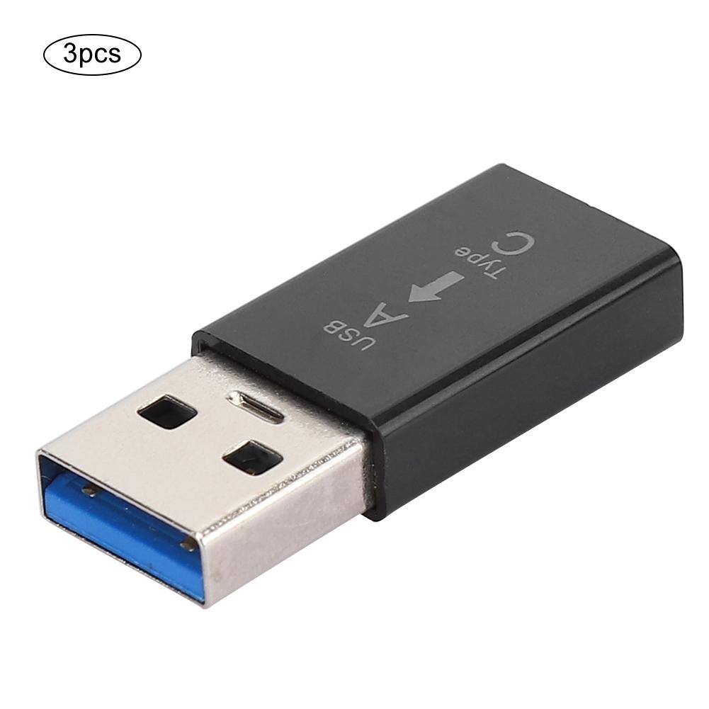 

3 шт. Адаптер-переходник USB3.0 папа на Type C мама Универсальный электронный преобразователь(черный ) чёрный