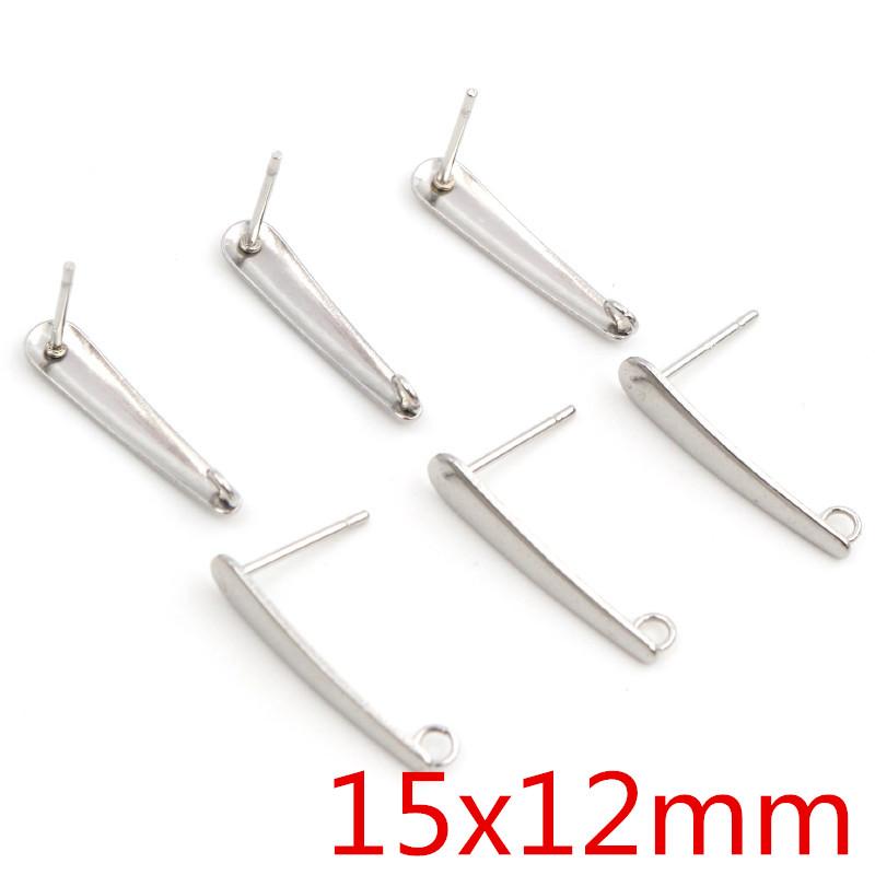 20pcs 316 Stainless Steel Geometric Polygonal Earring Stud Earring Hooks Posts Connector For DIY Earring Jewelry Making Supplies