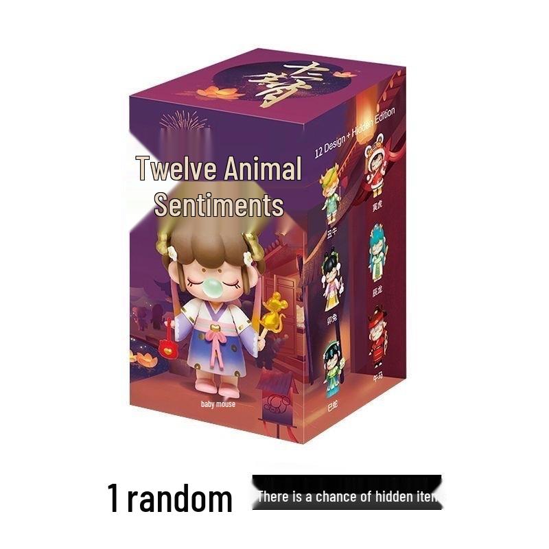 Twelve Zodiac Blind Box Figurine: Ancient Style Ornament & Birthday Gift