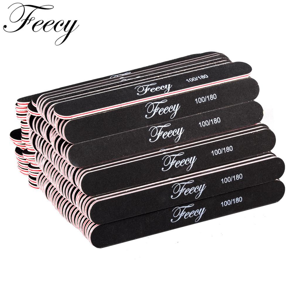 10 pçs lixa de unhas buffer com caixa de armazenamento 100/180 forte grosso barco lixa para manicure polimento duplo grão areia ferramenta da arte do prego