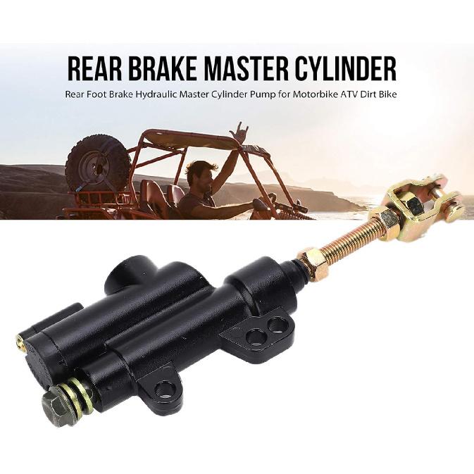 Universal Rear Brake Master Cylinder, Rear Foot Brake Hydraulic Master Cylinder Pump for Motorbike ATV Dirt Bike(Black)