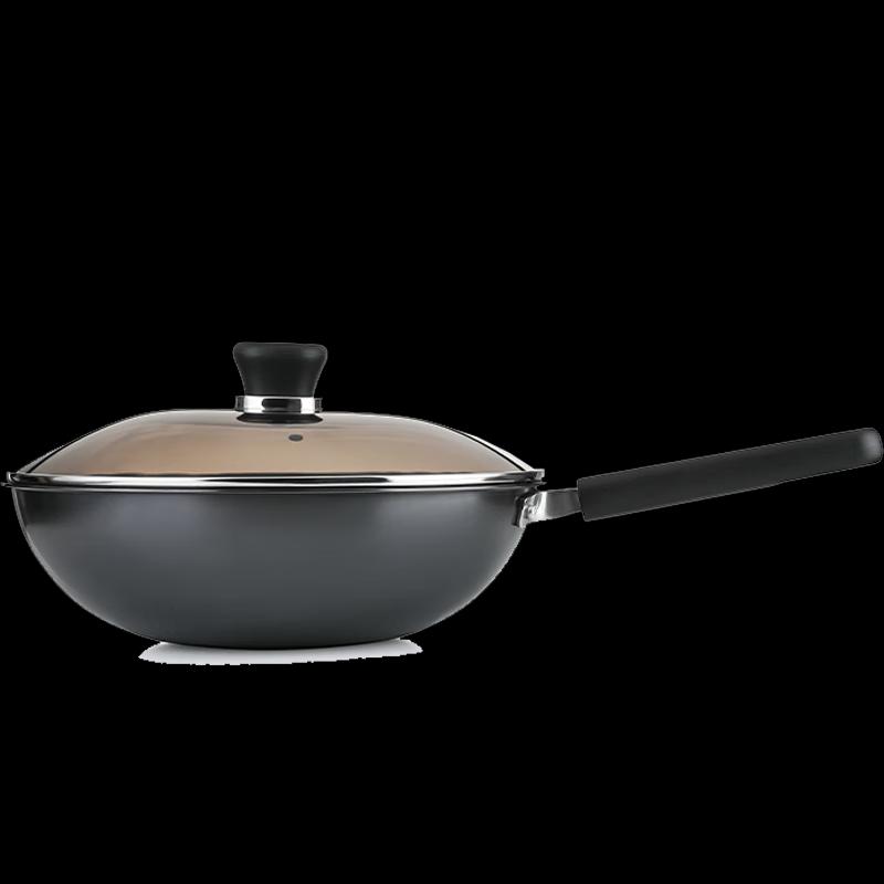 WORLD KITCHEN Chef Series Fine Iron Wok with Lid