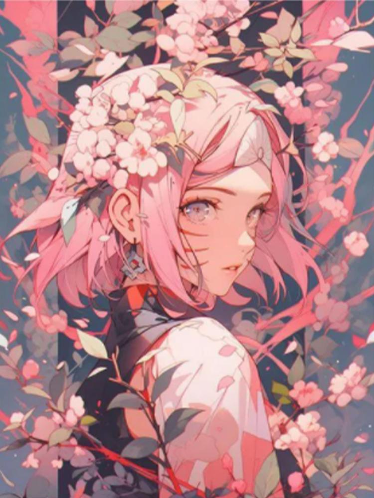 

5D DIY Мультяжная Алмазная Живопись Милая Девочка-Кошка Мозаичная Вышивка Аниме Набор для Вышивания Крестом Искусство Домашний Декор Украшение Подарки Full Round 20x30CM