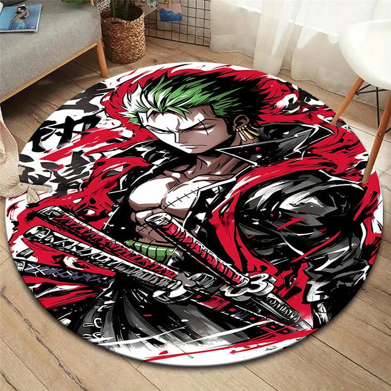 Roronoa Zoro Round Area Rug Carpet Rug For Living Room Bedroom Sofa Playroom Decor Nonslip Floor Mat