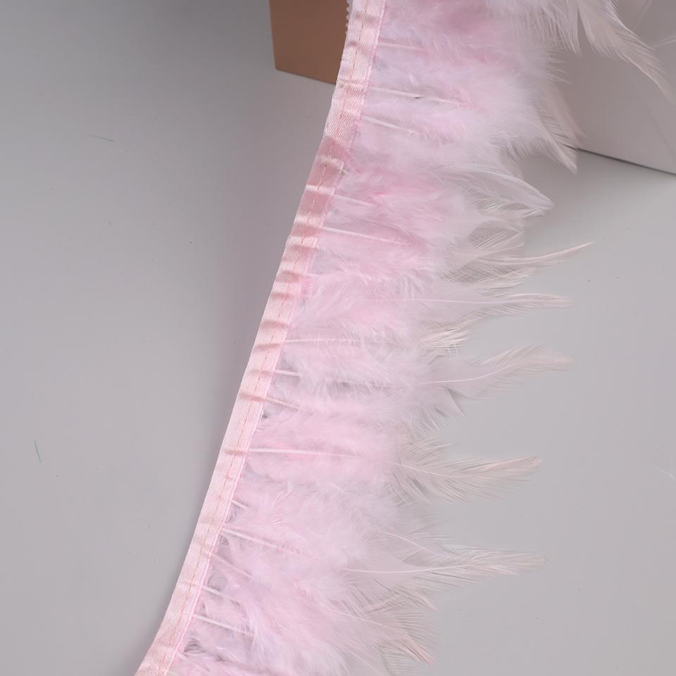10Meters Hackle Feather Trim Rooster Neck Feather Ribbon Pheasant Feathers Fringe for Crafts Accessories Sewing Decoration