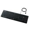 Elecom Wired Full-Size Keyboard, Silent, Antibacterial, Black TK-FCM114SKBK