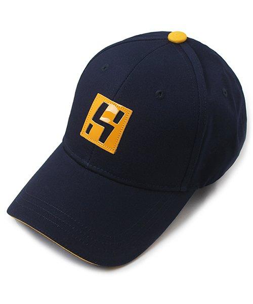 Heiteo H Leather Patch Ball Cap Navy