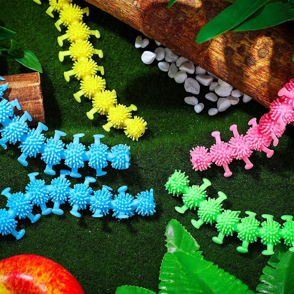 8 Pcs Caterpillars Fidget Sensory Toys Set Stretchy Worm Toys for Stress Relief Anxiety Worm