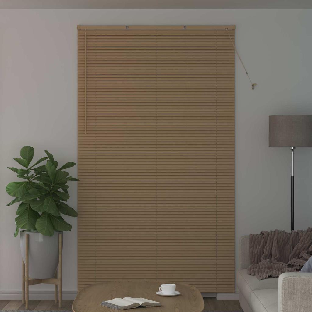 Venetian Blind Light Brown with Pattern 213 x 150 cm 25 mm PVC