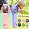 Children Electronic Microscope Handheld 500x Magnifying Digital Microscope for Kids Educational Science Toys With Silicone Case