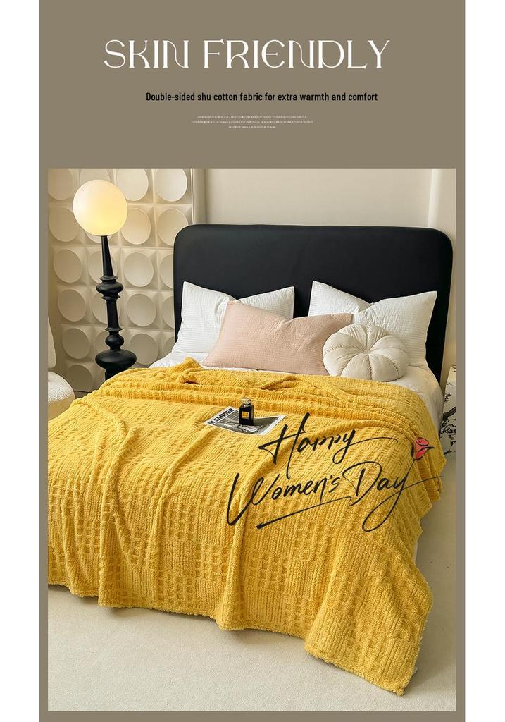 Three-Dimensional Jacquard Velvet Blanket - Tawny Flannel Sofa Cover