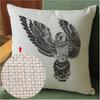 Eagle Pillows Home Decor Black Sketch Tatoo Stylish Birds Nightowl Hawk Swan Cushion Cover High Quality Sofa Pillow Case 45X45Cm
