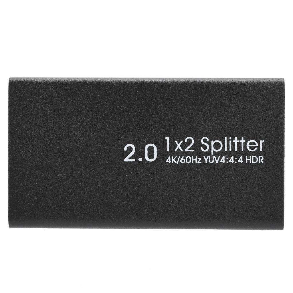 HDMI 2.0 Splitter Full HD 4Kx2K Video HDMI Switcher In 2 Out Amplifier Display 100‑240VUK Plug