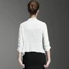 Women's Summer Spring Stretch 3/4 Gathered Sleeve Open Blazer Jacket Cardigan