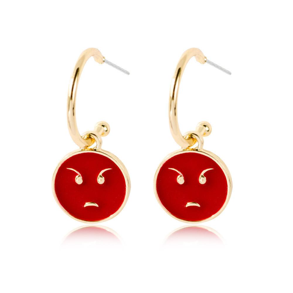 Heart Trendy Geometric Eyes Earrings Alloy Material Fashionable Statement Jewelry