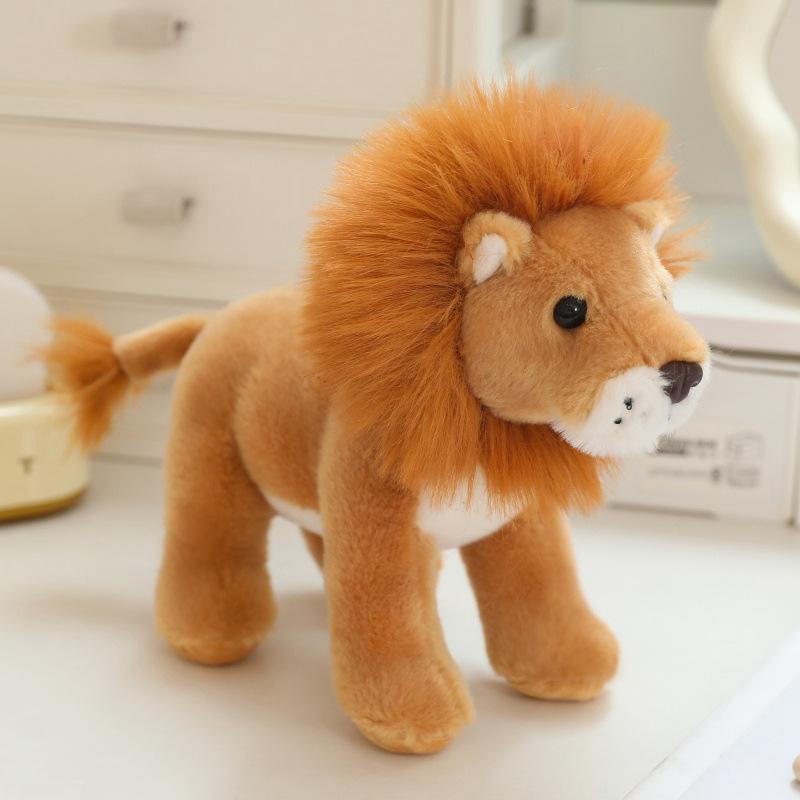 Cute Simulation Standing Animal Deer Lion Doll Plush Toy Tiger Leopard Doll Children'S Ragdoll
