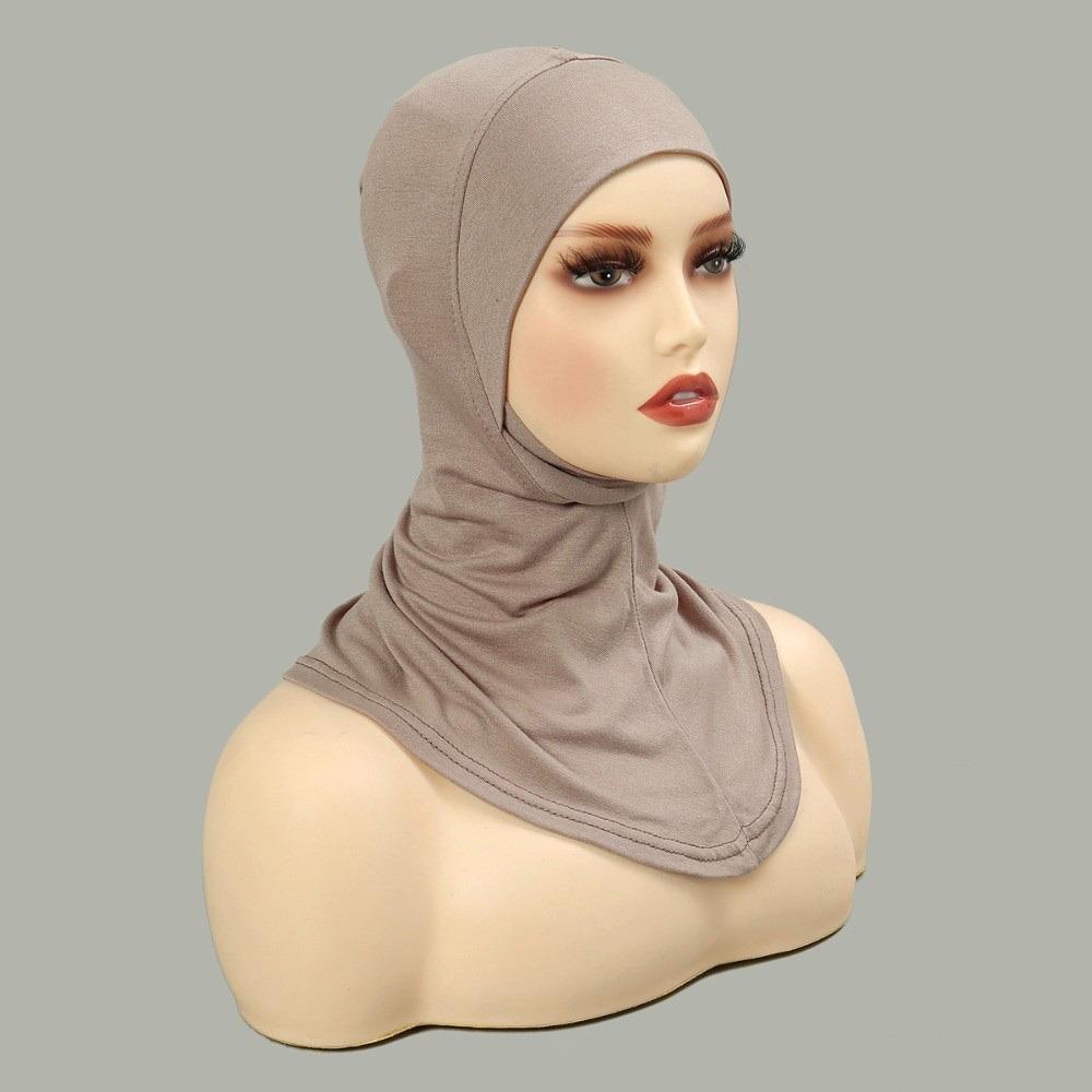 Comfortable Full Coverage Hijab Caps Cotton Elastic Islamic Bottoming Hat Breathable Soft Underscarf Hair Loss