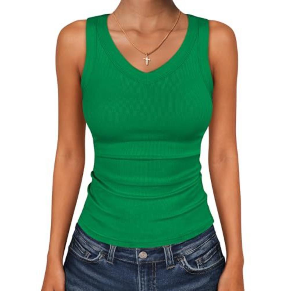 1-3 Stück Damen Geripptes Träger-Cami-Top, Eng anliegende Ärmellose Weste, Sommer-Trainings-Tanktop für Sport & Tägliche Kleidung