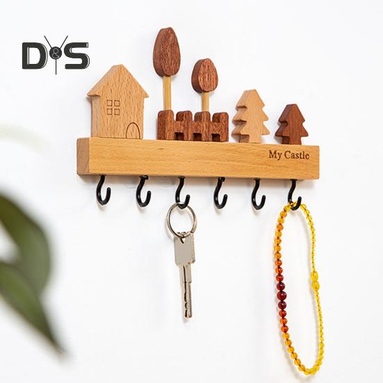 Nástěnný úložný stojan Háček na klíče Hladký okraj Bez otřepů Jednoduchá instalace Vstup Dekorace úložného stojanu na klíče
