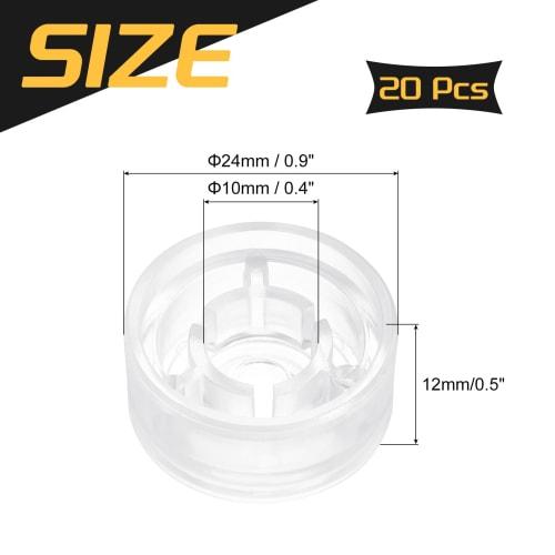 uxcell 20pcs Foot Switch Toppers, Guitar Pedal Button Caps, Plastic Foot Switch Top Covers for 3/8" Guitar Effect Pedal Buttons, Clear