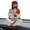 Jesus Figurines Religious Art Collectible Sculpture Jesus Resin Desk Companion Figurine for Bedside Desktop Car Interior
