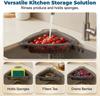 Magnetic Corner Sink Strainer Basket, 2026 New Upgraded Corner Sink Strainer, Triangular Drain Rack