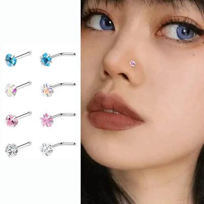 Nose Stud Super Flash Zircon Mini Small Diamond Girl Sexy Nightclub Stylish Fashion Puncture Trendy Cool Man Nose Studs Pin