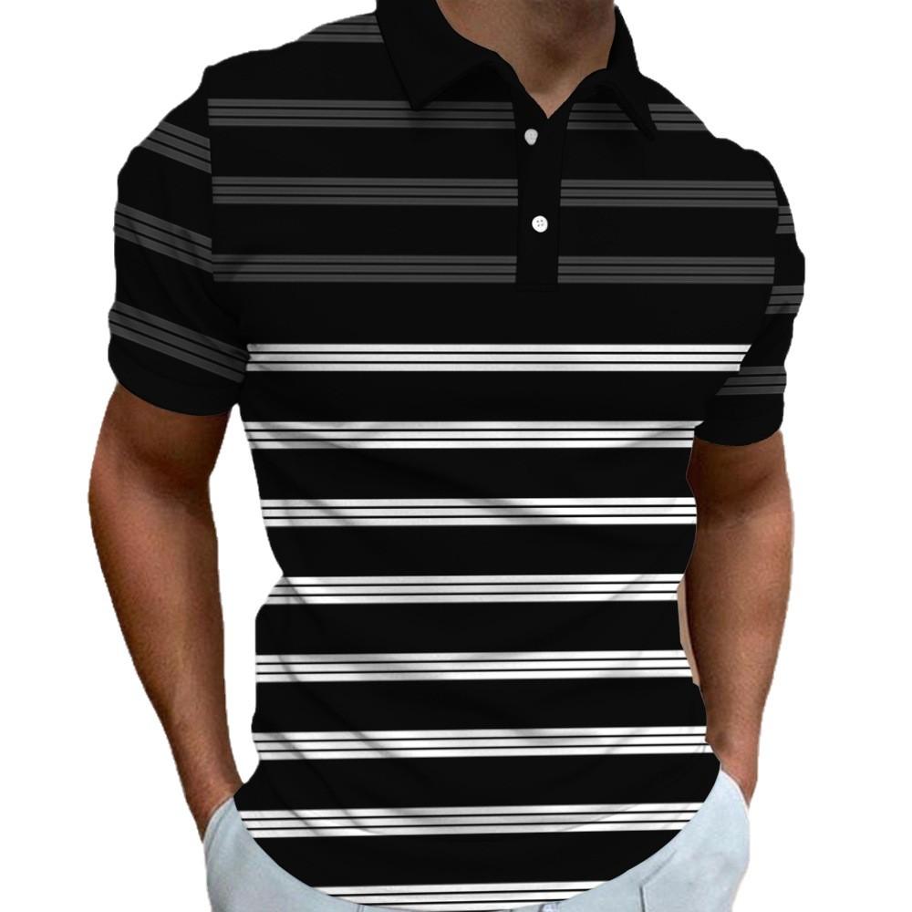 Stylish striped short-sleeve polo, casual and comfortable for everyday wear.